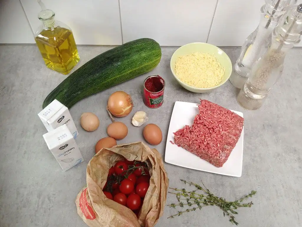 Gehakt en courgette ovenschotel ingrediënten