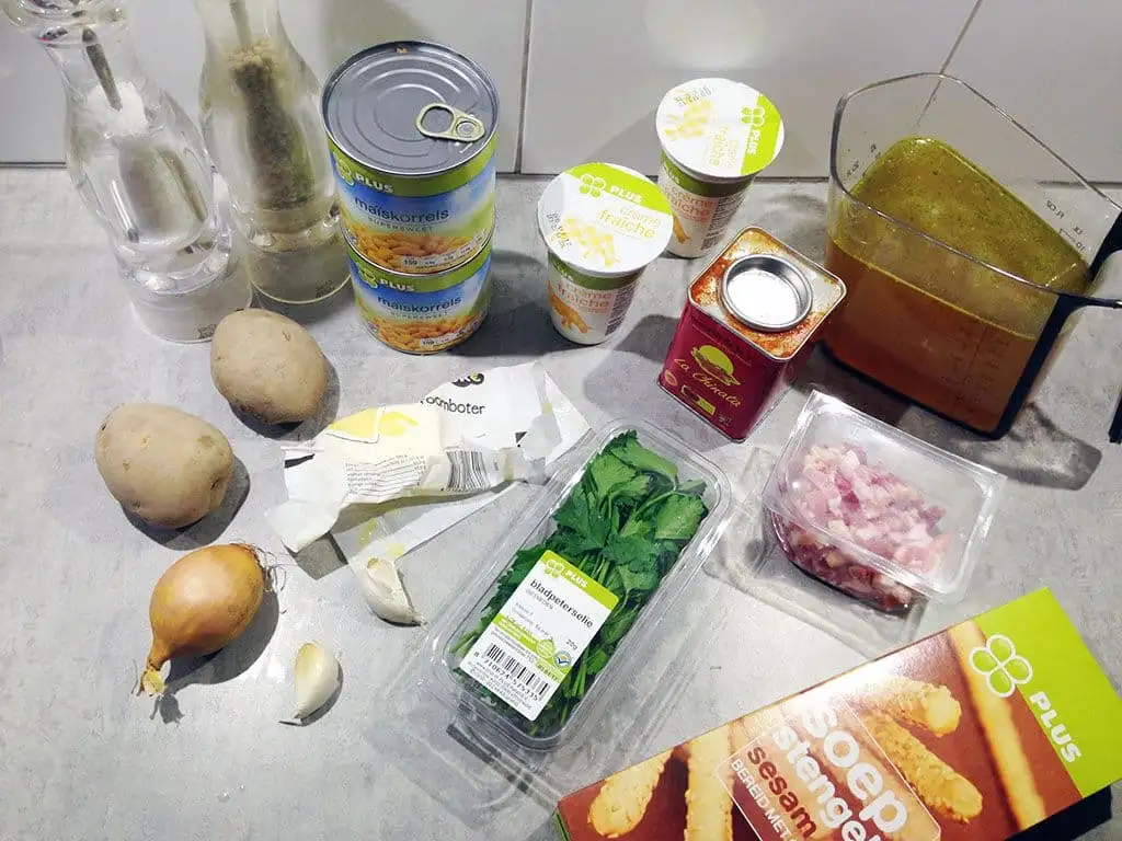 Maïssoep ingrediënten