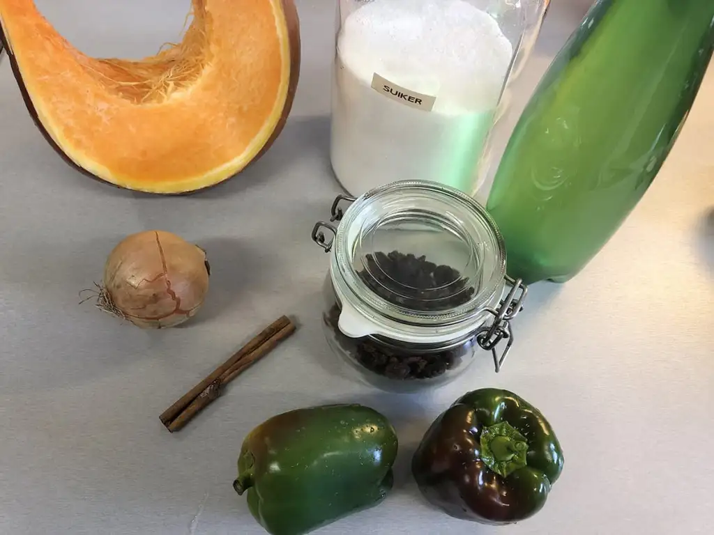 Pompoen chutney ingrediënten