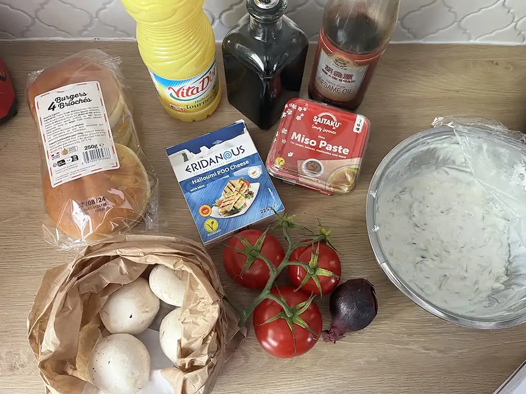 Halloumi burger met champignons ingrediënten