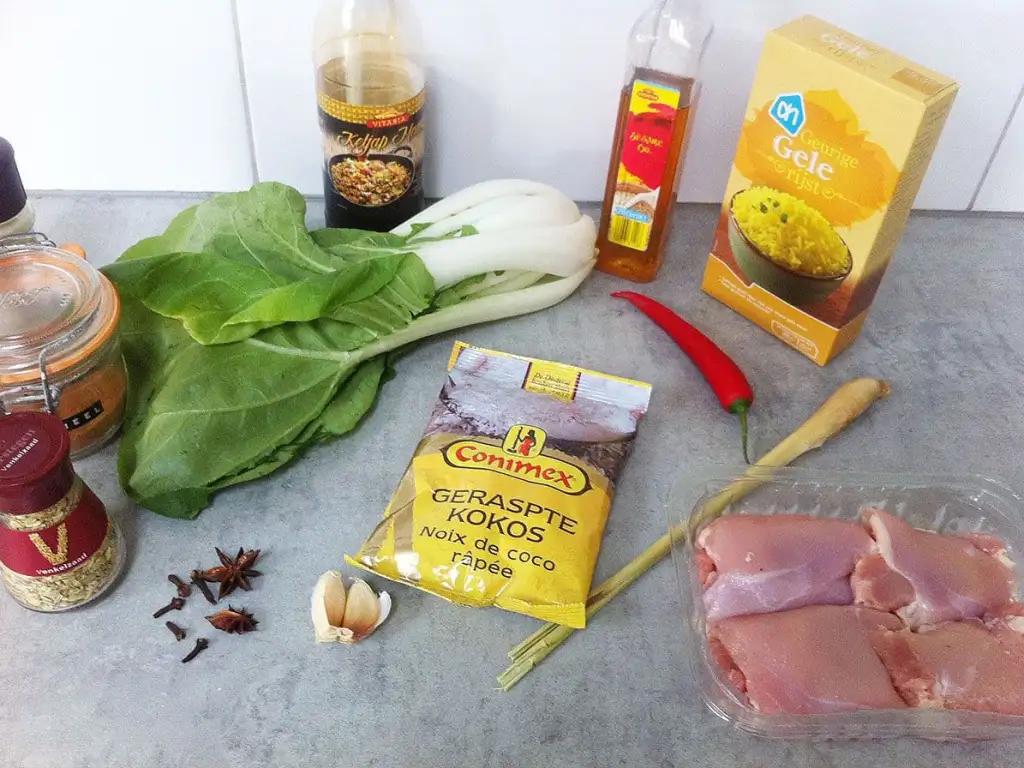 Ovengebakken kokos-kippendijen ingrediënten