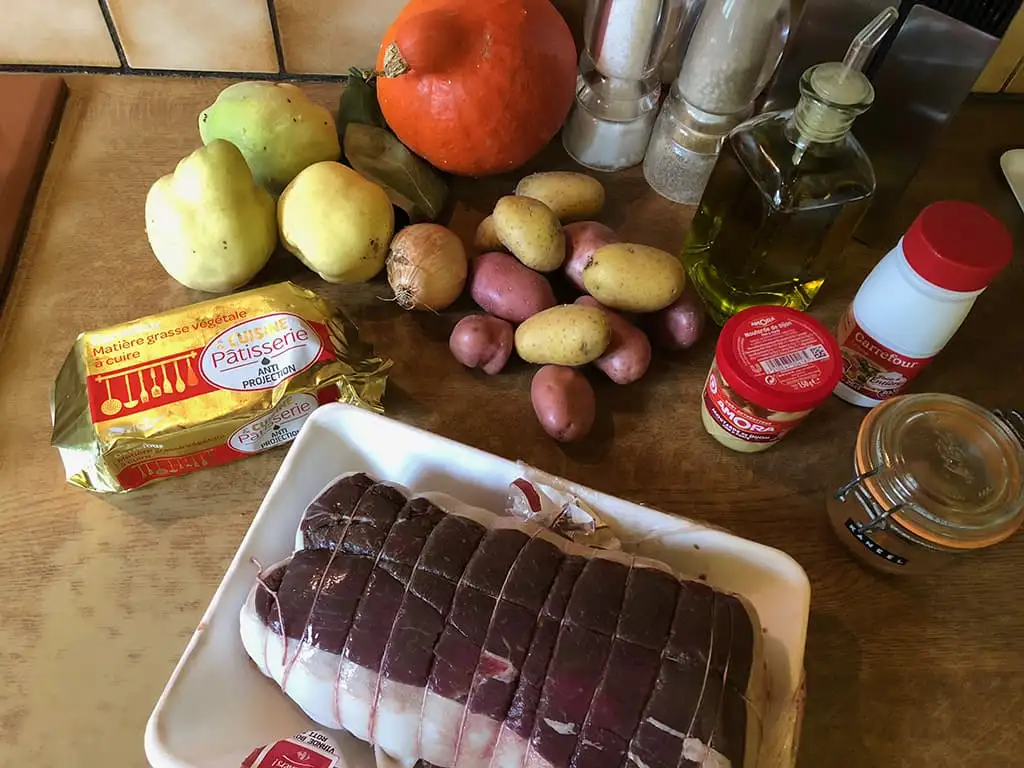 Rundergebraad met kweepeer en pompoen ingrediënten