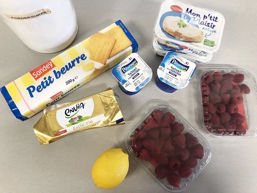 Frambozen cheesecake ingrediënten
