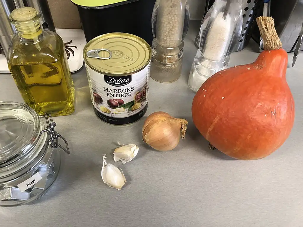 Pompoen-kastanjesoep ingrediënten
