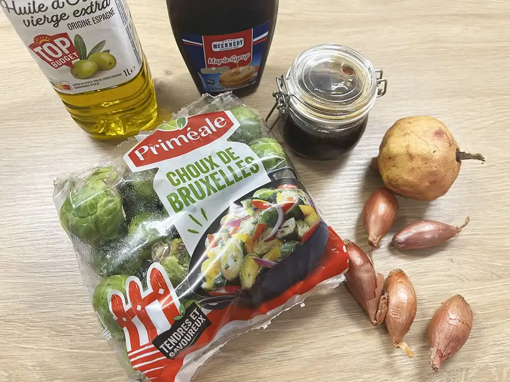 Gebakken spruitjes met granaatappel ingrediënten