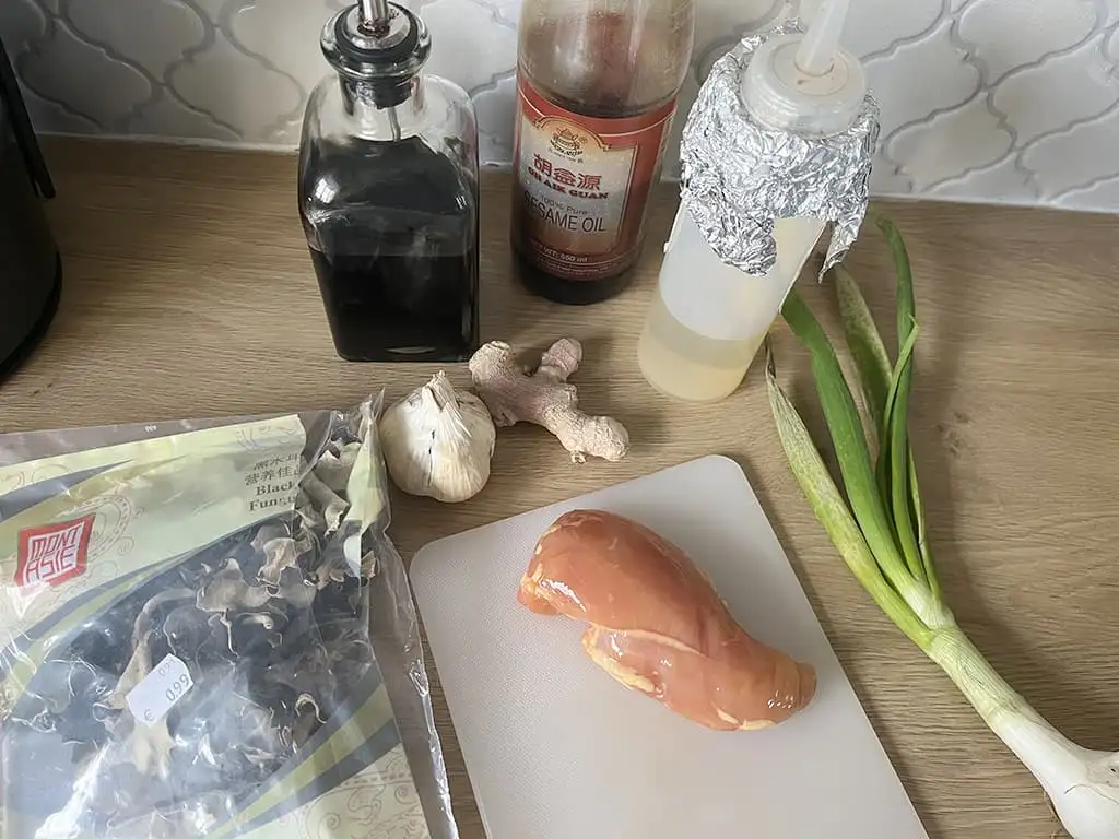 Gyoza met kip ingrediënten