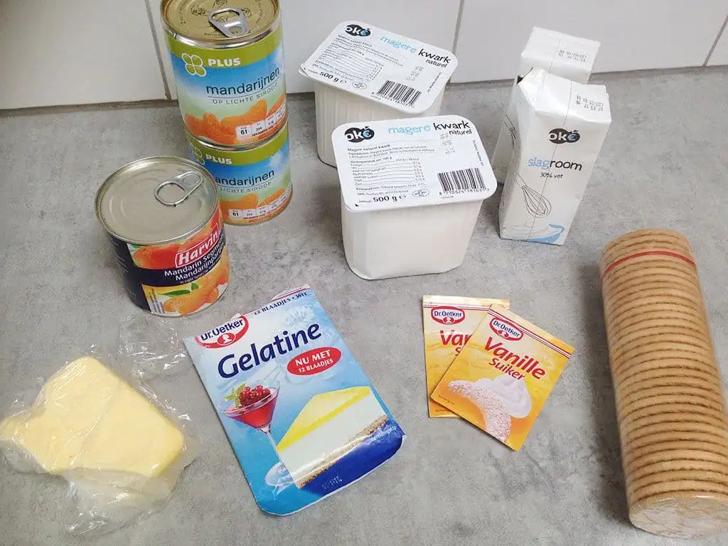 Mandarijnen kwarktaart ingrediënten
