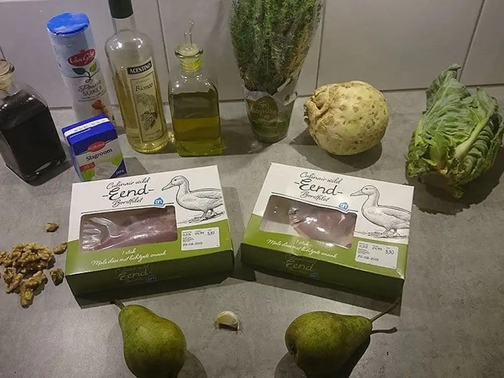 Gebraden eendenfilet met romige kool ingrediënten