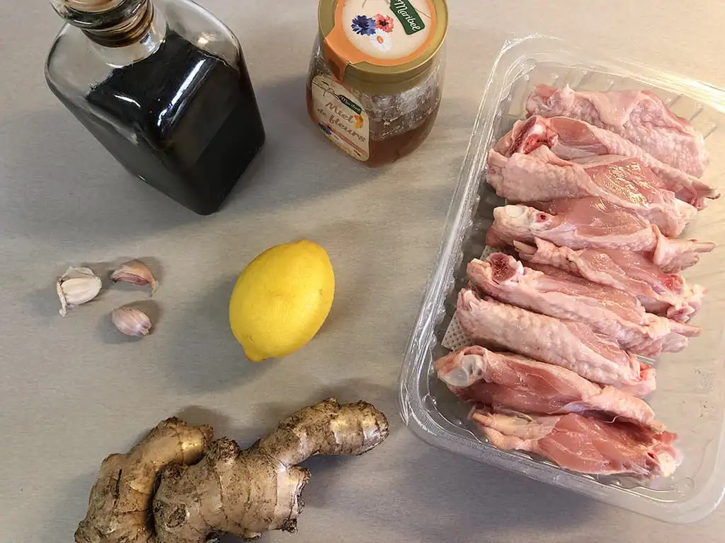 Kalkoenkluifjes met honing en knoflook ingrediënten