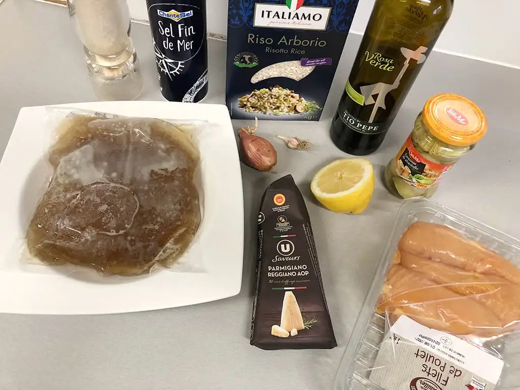 Citroen risotto met kip ingrediënten