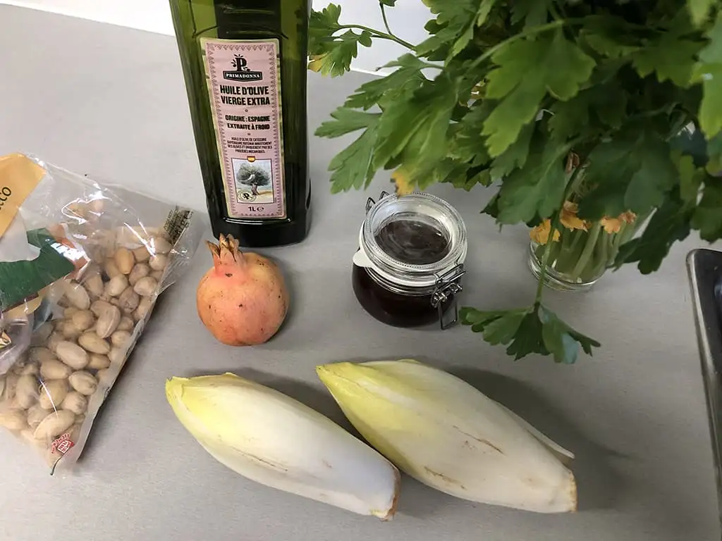 Witlofsalade met granaatappel ingrediënten