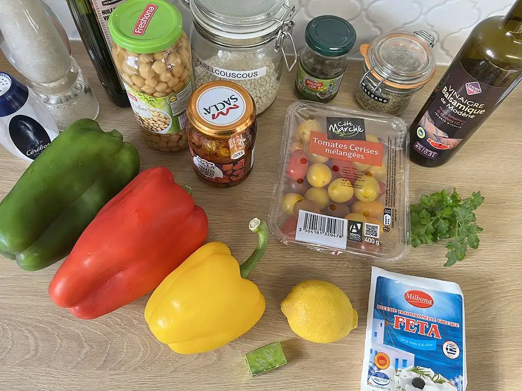 Gevulde paprika met parelcouscous ingrediënten