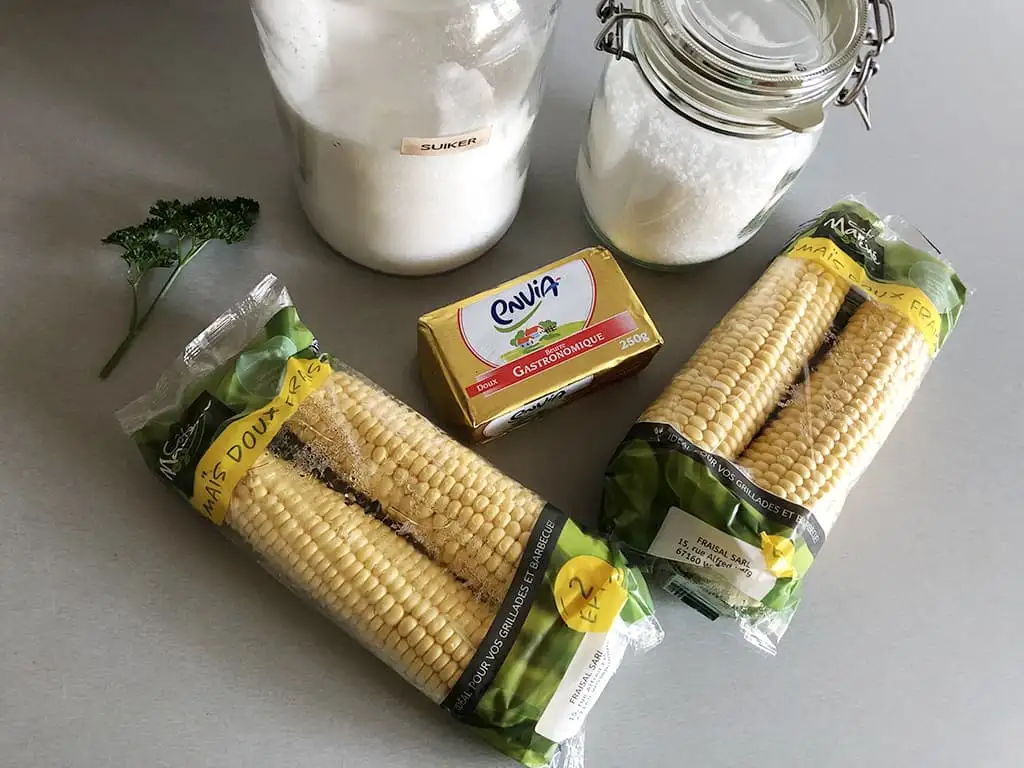 Gekookte maïskolf ingrediënten