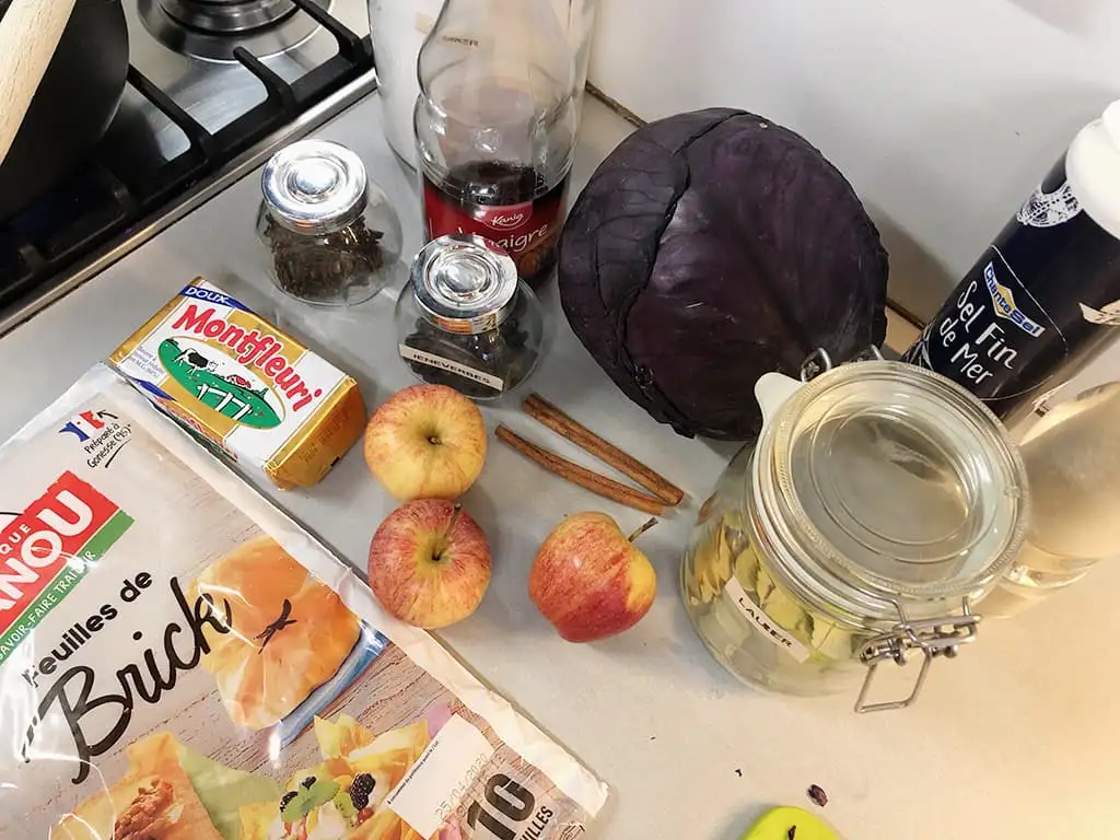 Mini rode kool strudel ingrediënten