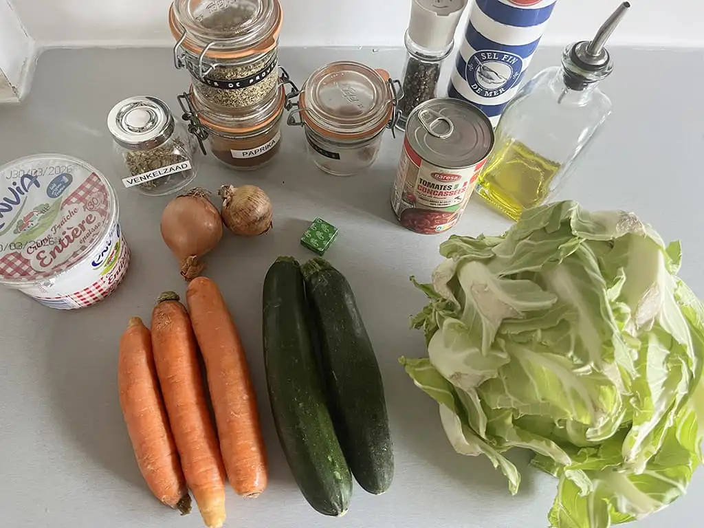 Vegetarische goulash ingrediënten