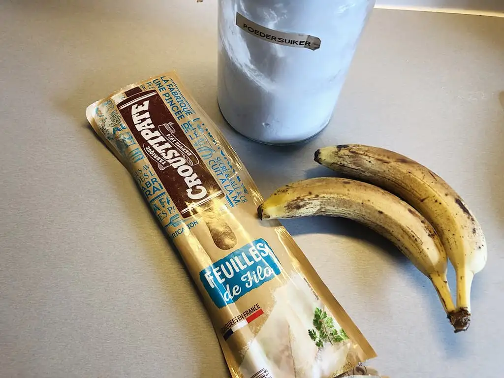 Banaan in filodeeg ingrediënten