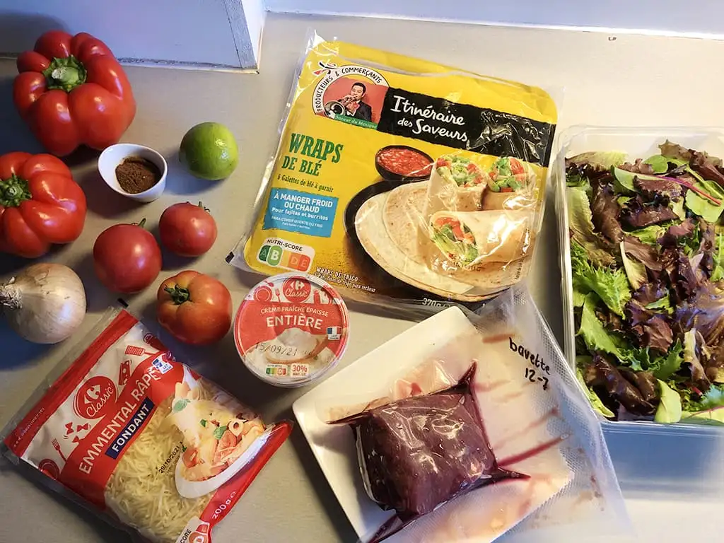 Fajita's met biefstuk ingrediënten
