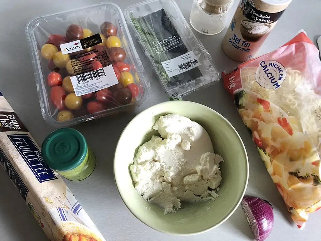 Plaattaart met ricotta en tomaat ingrediënten