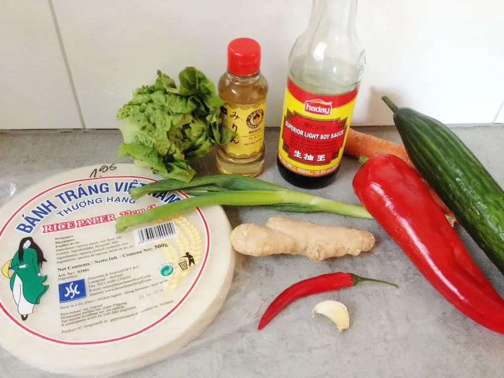 Vegetarische springrolls ingrediënten