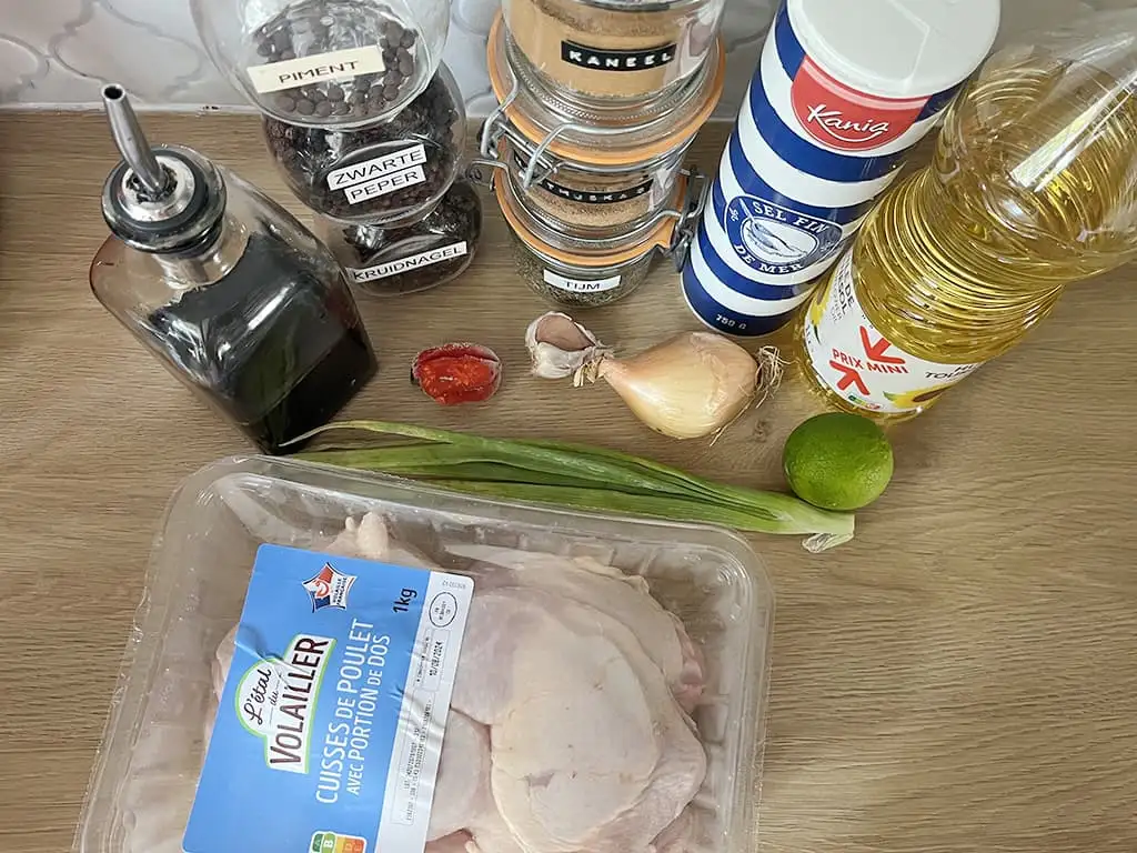 Jamaicaanse kip met rijst en bonen ingrediënten