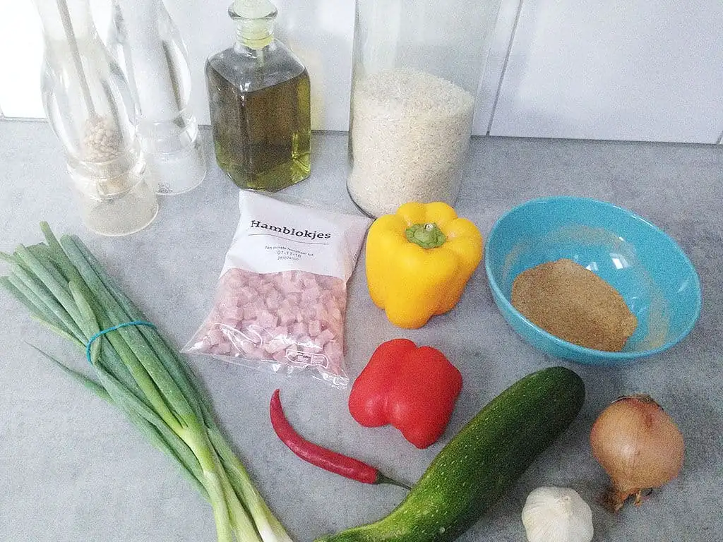 Makkelijke nasi goreng ingrediënten