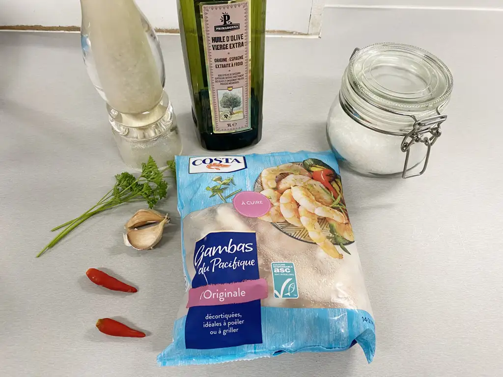 Gambas al ajillo ingrediënten
