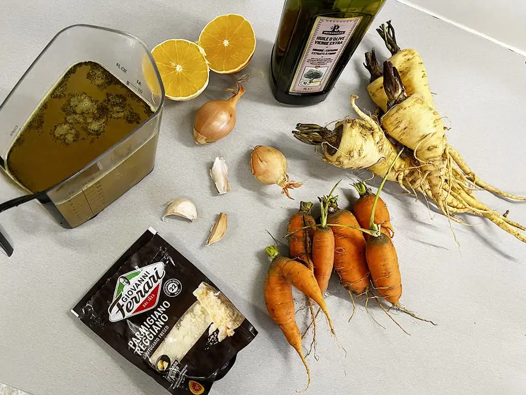 Pastinaak wortelsoep ingrediënten