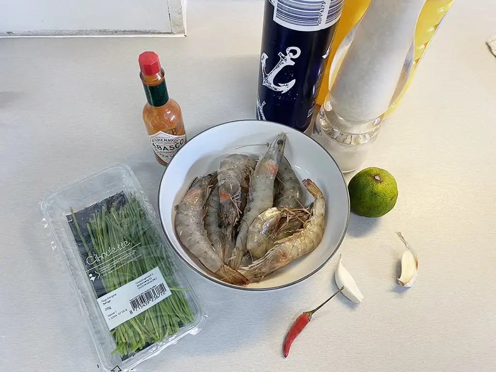 Pittige gamba's ingrediënten