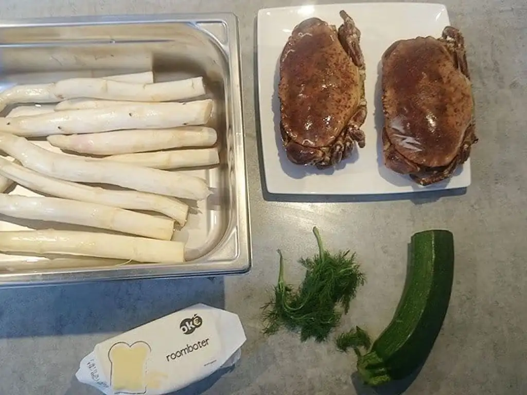 Gestoomde noordzeekrab ingrediënten