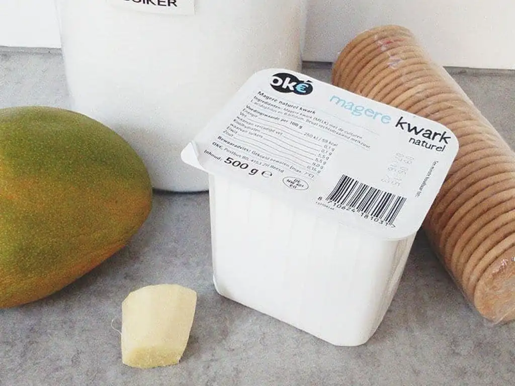 Makkelijk mango en gember toetje ingrediënten