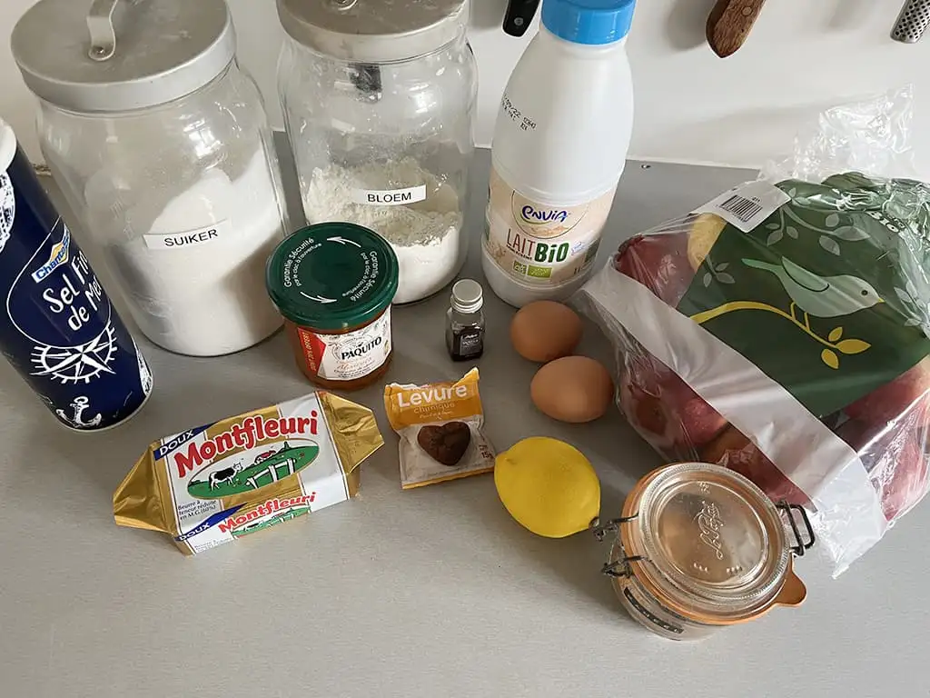 Appeltaart met custard ingrediënten