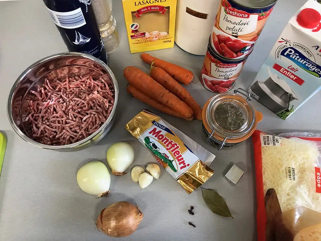 Lasagne bolognese ingrediënten