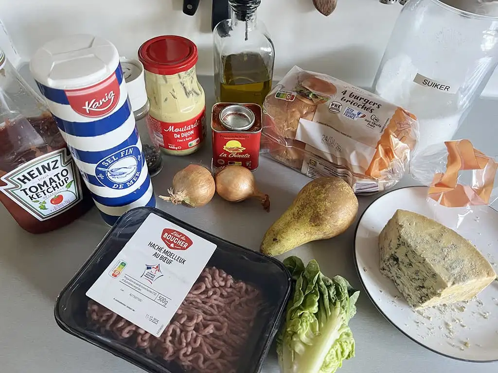 Gevulde Stilton hamburger ingrediënten