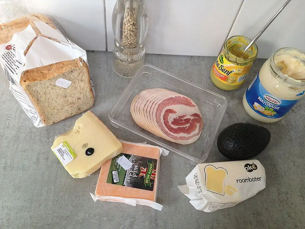 Avocado tosti ingrediënten