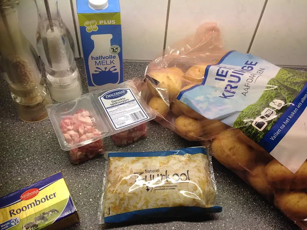 Zuurkoolstamppot ingrediënten