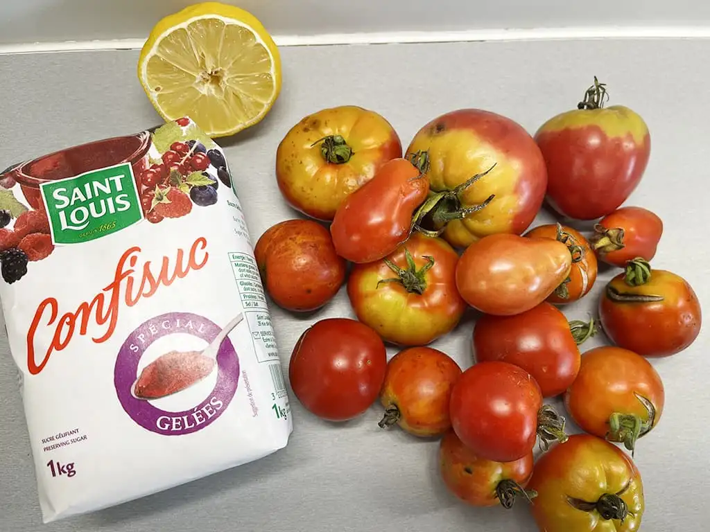 Tomatenjam ingrediënten