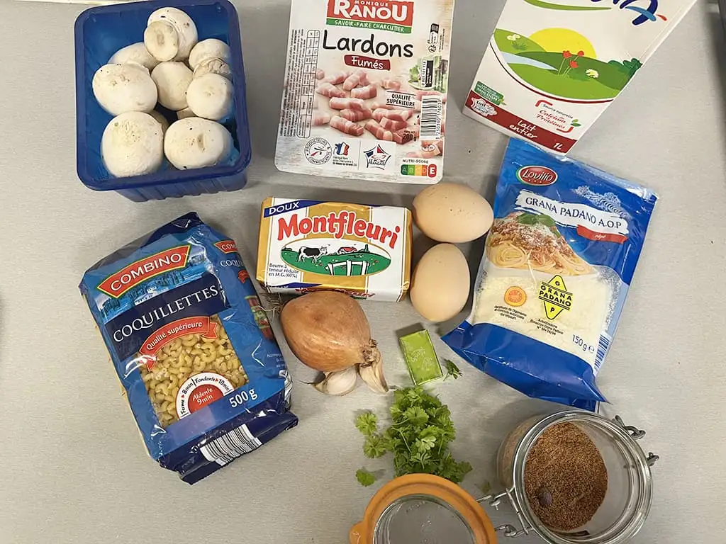 Macaroni carbonara ingrediënten