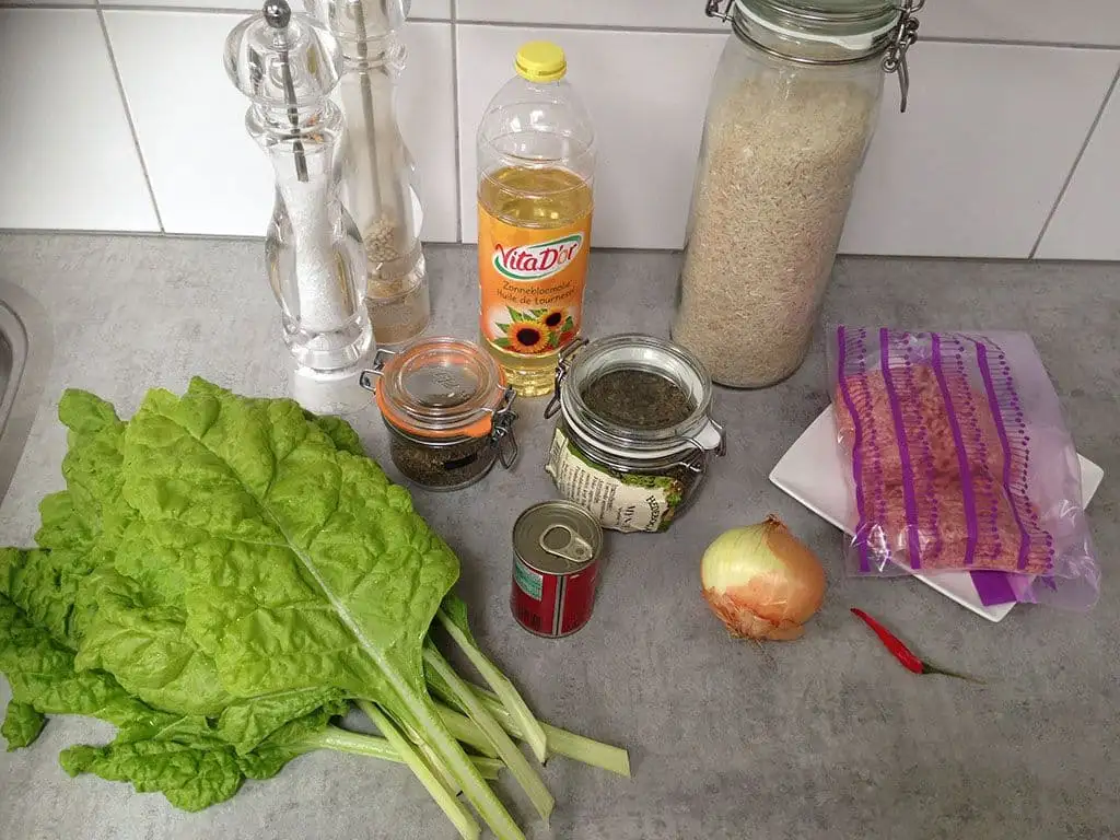 Sarma van snijbiet ingrediënten