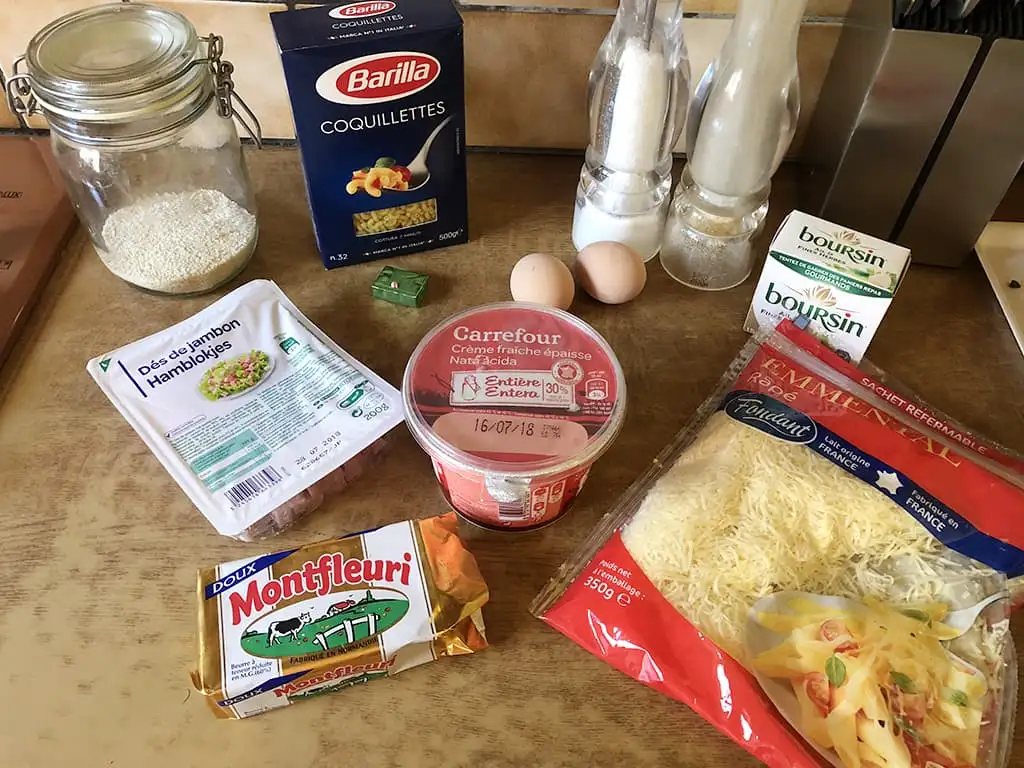 Macaroni boursin gratin ingrediënten