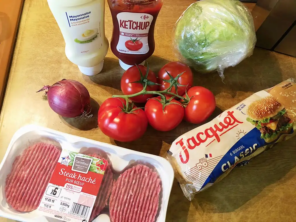 Hamburger ingrediënten