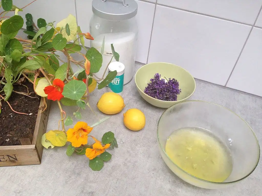 Citroen pavlova met lavendel siroop ingrediënten
