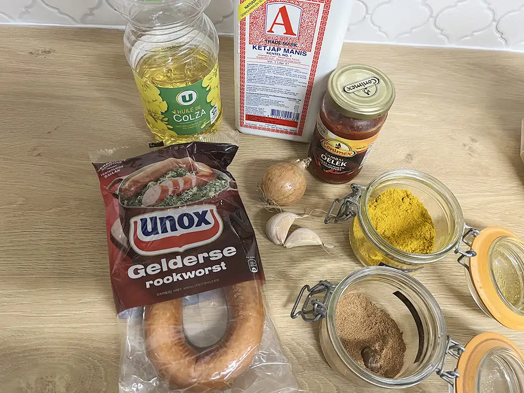 Gebakken rookworst ingrediënten