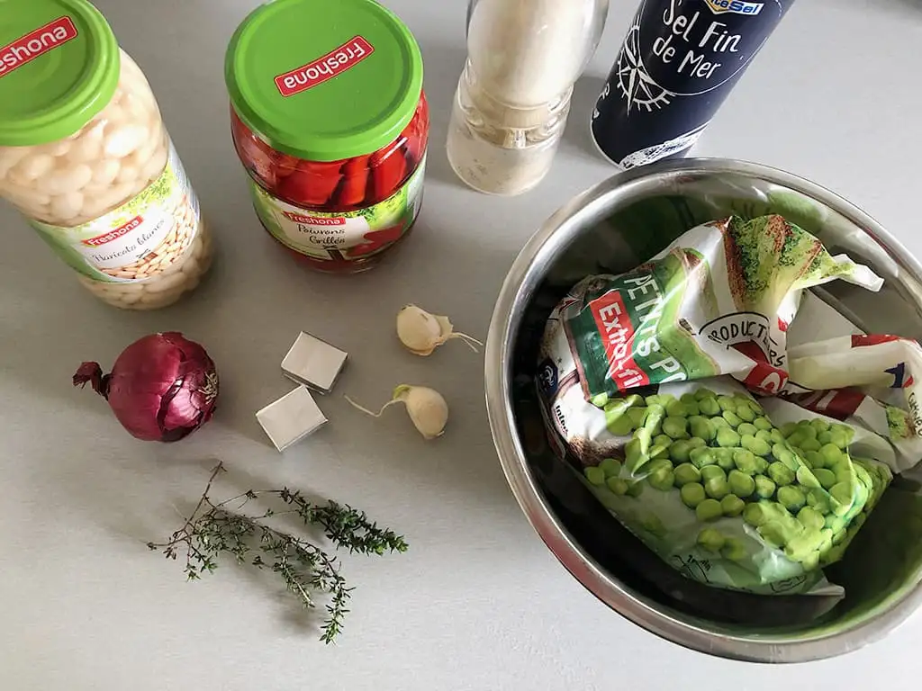 Geroosterde paprikasoep met bonen ingrediënten