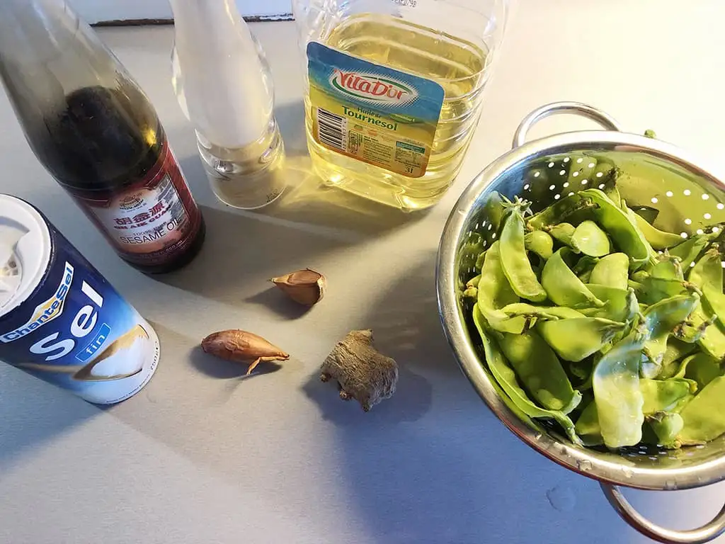 Peultjes met knoflook en gember uit de wok ingrediënten