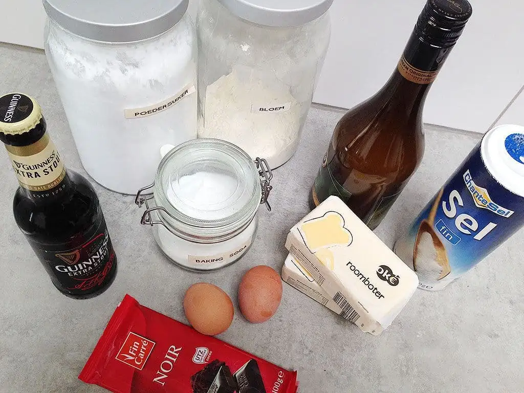 Chocoladetaart met Guinness ingrediënten