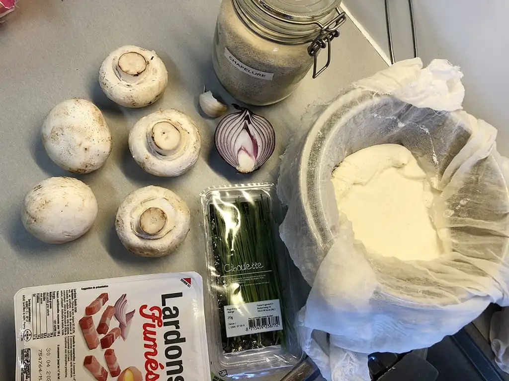 Gevulde champignons met ricotta ingrediënten