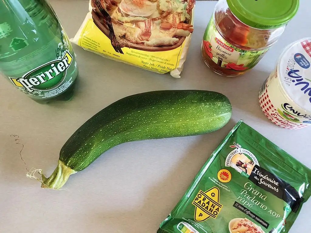 Tempura van courgette met paprika dip ingrediënten