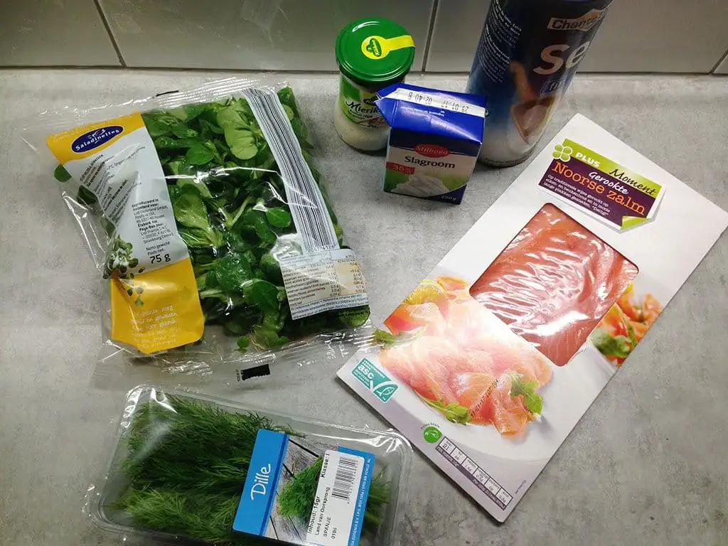 Zalmrolletjes ingrediënten