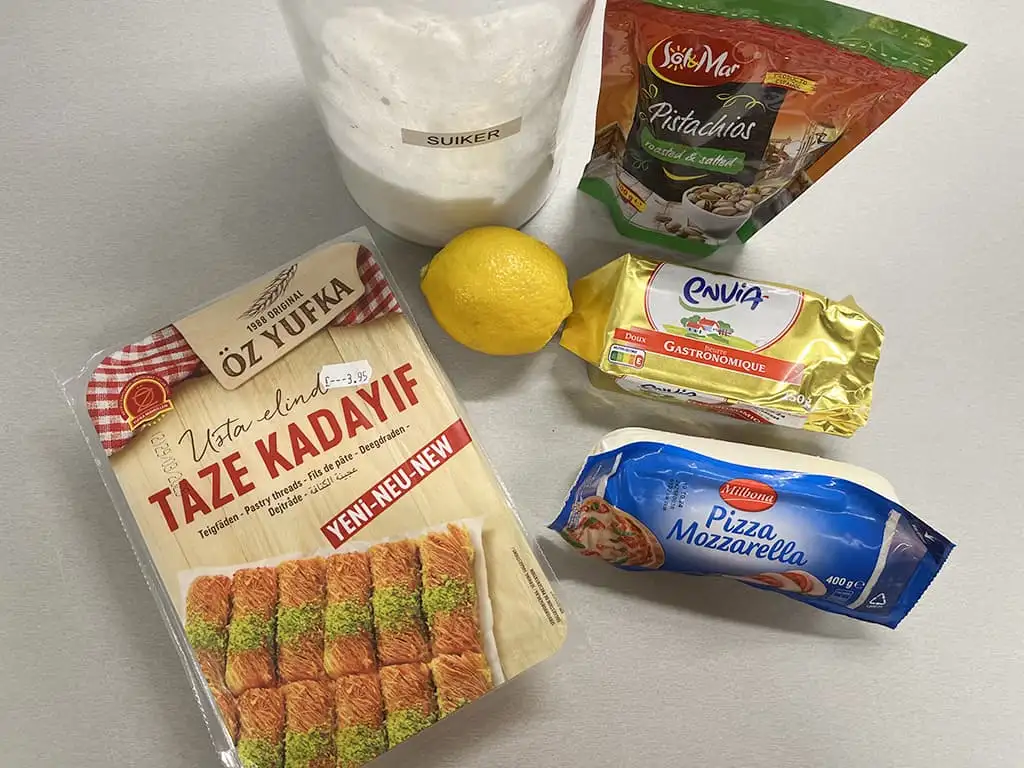 Künefe ingrediënten