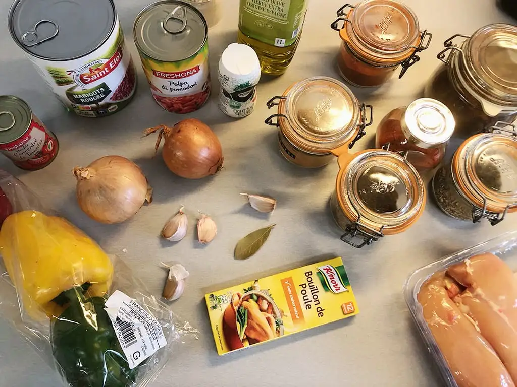 Chili con pollo ingrediënten